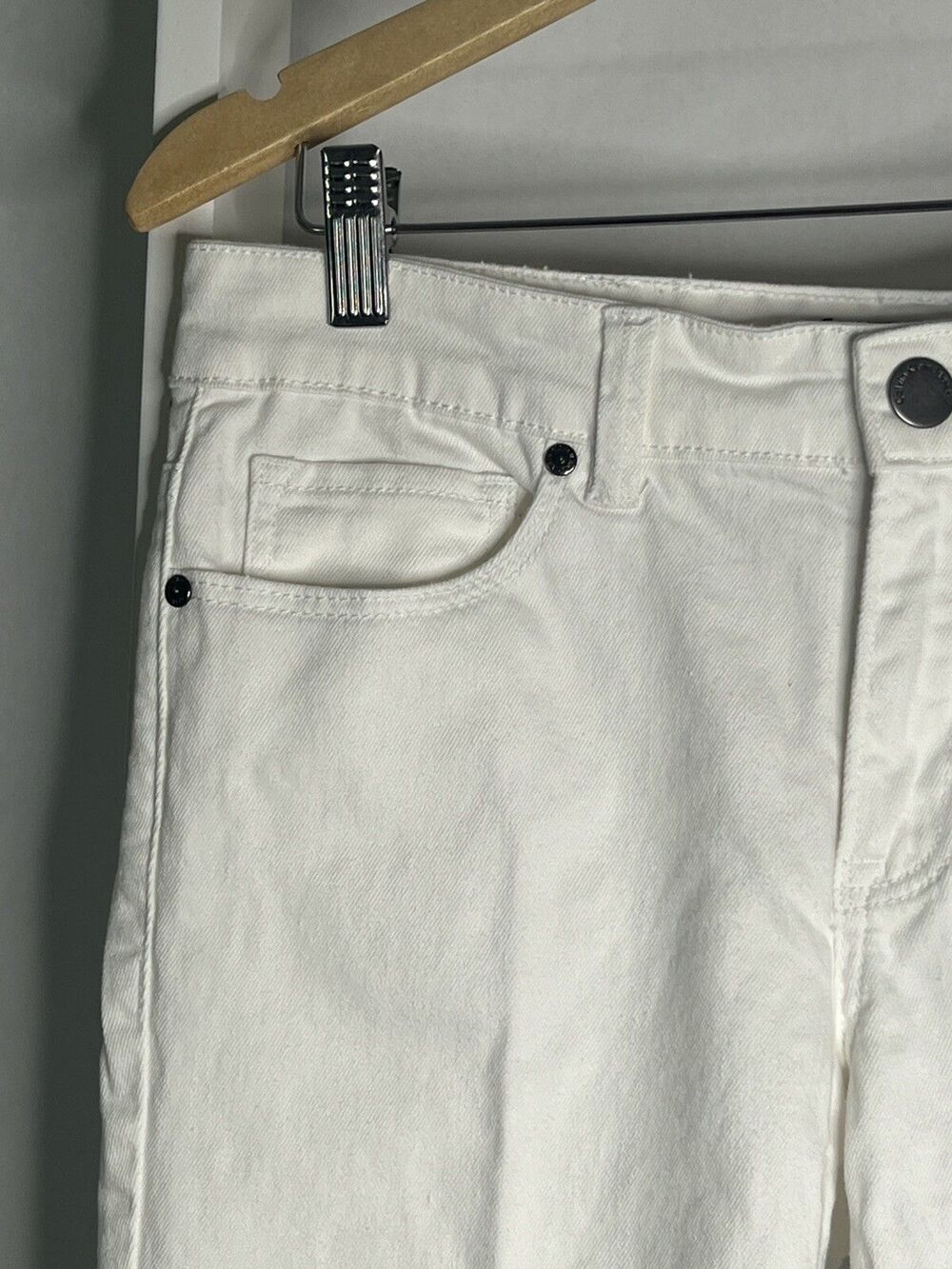 Calvin Klein Ultimate Skinny White Jeans Womens 8/29 Stretch Short 27" Inseam - Picture 5 of 15